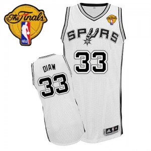 San Antonio Spurs #33 Adidas Home Finals Patch Blanc Authentic Maillot d'équipe de NBA en ligne pas chers - Boris Diaw pour Homme