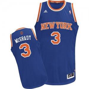 Maillot NBA Bleu royal Tracy McGrady #3 New York Knicks Road Swingman Homme Adidas