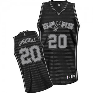 San Antonio Spurs #20 Adidas Groove Gris noir Authentic Maillot d'équipe de NBA en ligne pas chers - Manu Ginobili pour Homme