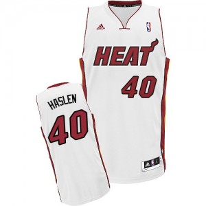 Miami Heat Udonis Haslem #40 Home Swingman Maillot d'équipe de NBA - Blanc pour Homme