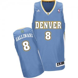 Denver Nuggets Danilo Gallinari #8 Road Swingman Maillot d'équipe de NBA - Bleu clair pour Homme