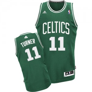 Maillot NBA Vert (No Blanc) Evan Turner #11 Boston Celtics Road Swingman Homme Adidas