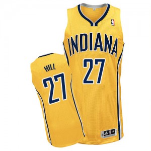 Indiana Pacers #27 Adidas Alternate Or Authentic Maillot d'équipe de NBA sortie magasin - Jordan Hill pour Homme