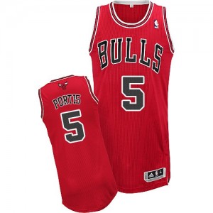 Maillot NBA Authentic Bobby Portis #5 Chicago Bulls Road Rouge - Homme