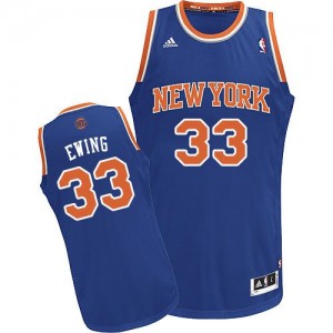 Maillot NBA Bleu royal Patrick Ewing #33 New York Knicks Road Swingman Homme Adidas