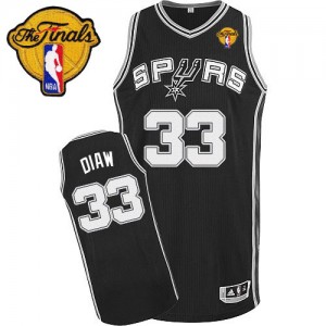 Maillot Authentic San Antonio Spurs NBA Road Finals Patch Noir - #33 Boris Diaw - Homme