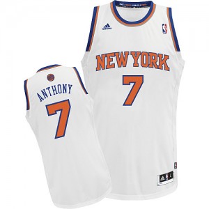 New York Knicks Carmelo Anthony #7 Home Swingman Maillot d'équipe de NBA - Blanc pour Enfants
