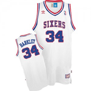 Philadelphia 76ers Charles Barkley #34 Throwback Swingman Maillot d'équipe de NBA - Blanc pour Homme
