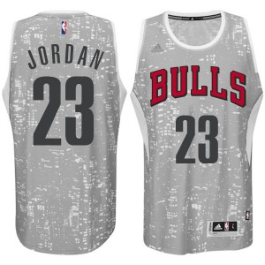 Maillot NBA Chicago Bulls #23 Michael Jordan Gris Adidas Authentic City Light - Homme