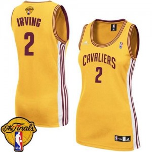 Maillot Adidas Or Alternate 2015 The Finals Patch Authentic Cleveland Cavaliers - Kyrie Irving #2 - Femme