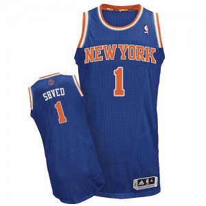 Maillot NBA Bleu royal Alexey Shved #1 New York Knicks Road Authentic Homme Adidas