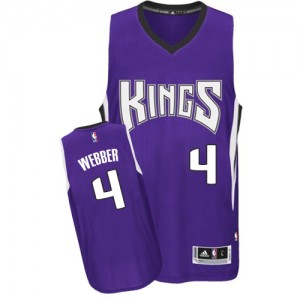 Maillot Adidas Violet Road Authentic Sacramento Kings - Chris Webber #4 - Homme