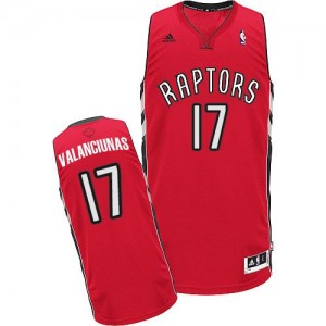 Maillot NBA Rouge Jonas Valanciunas #17 Toronto Raptors Road Swingman Homme Adidas