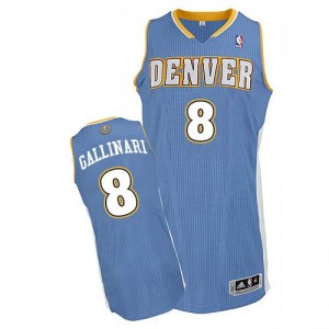 Maillot NBA Authentic Danilo Gallinari #8 Denver Nuggets Road Bleu clair - Homme