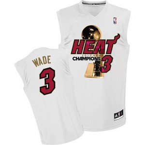 Maillot Adidas Blanc Finals Champions Authentic Miami Heat - Dwyane Wade #3 - Homme