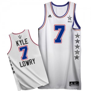 Toronto Raptors #7 Adidas 2015 All Star Blanc Authentic Maillot d'équipe de NBA Remise - Kyle Lowry pour Homme