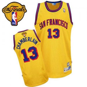 Maillot NBA Golden State Warriors #13 Wilt Chamberlain Or Adidas Swingman Throwback San Francisco Day 2015 The Finals Patch - Homme