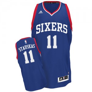 Philadelphia 76ers Nik Stauskas #11 Alternate Swingman Maillot d'équipe de NBA - Bleu royal pour Homme