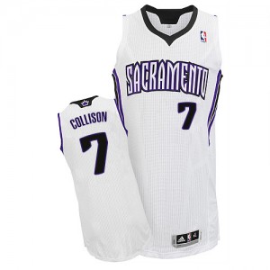 Maillot NBA Sacramento Kings #7 Darren Collison Blanc Adidas Authentic Home - Homme
