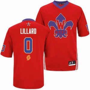 Maillot NBA Authentic Damian Lillard #0 Portland Trail Blazers 2014 All Star Rouge - Homme
