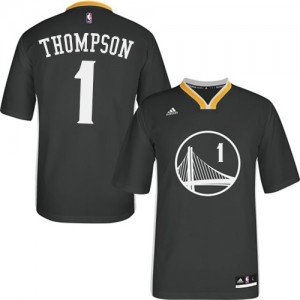 Maillot Adidas Noir Alternate Authentic Golden State Warriors - Jason Thompson #1 - Homme