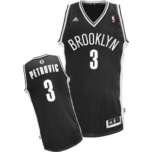 Maillot NBA Brooklyn Nets #3 Drazen Petrovic Noir Adidas Swingman Road - Homme
