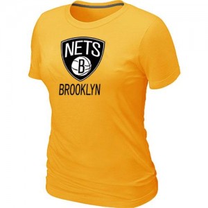Brooklyn Nets Big & Tall Tee-Shirt d'équipe de NBA - Jaune pour Femme