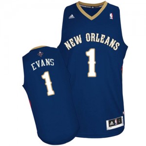 New Orleans Pelicans #1 Adidas Road Bleu marin Swingman Maillot d'équipe de NBA 100% authentique - Tyreke Evans pour Homme