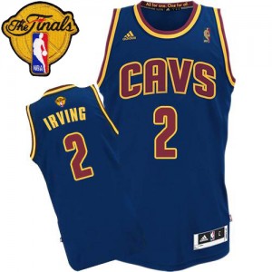 Maillot Adidas Bleu marin CavFanatic 2015 The Finals Patch Authentic Cleveland Cavaliers - Kyrie Irving #2 - Homme