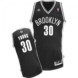 Brooklyn Nets #30 Adidas Road Noir Swingman Maillot d'équipe de NBA la meilleure qualité - Thaddeus Young pour Enfants