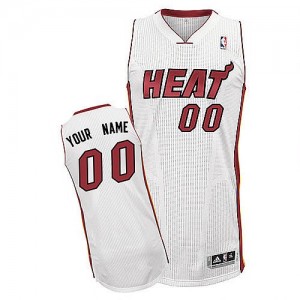 Maillot NBA Authentic Personnalisé Miami Heat Home Blanc - Homme