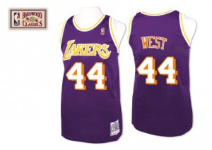 Maillot NBA Violet Jerry West #44 Los Angeles Lakers Throwback Swingman Homme Mitchell and Ness