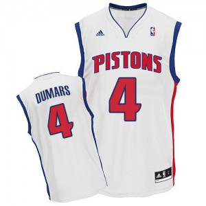Detroit Pistons Joe Dumars #4 Home Swingman Maillot d'équipe de NBA - Blanc pour Homme